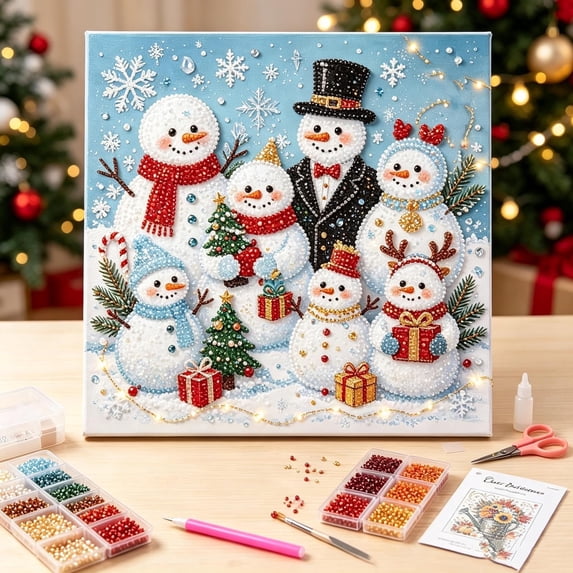 PLPPYFS DIY Christmas Pearl Diamond Art Kit, Home Wall Decor Art Craft Kit, Holiday Christmas Wall Decor, Handmade Home Decoration Gift, Beginner DIY Seasonal Party Gift 3D Pearl Sparkle