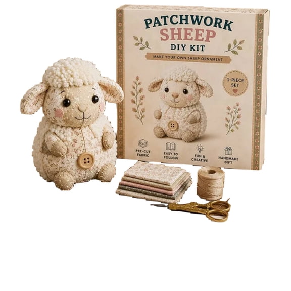 PLPPYFS DIY Patchwork Animal Kit – Handmade Sewing Craft Kit with Pre-Cut Fabric & Stuffing, Plush Animal DIY Set for Cute Ornament, Shelf Décor, Quilting, Crafting & Creative Gift Projects
