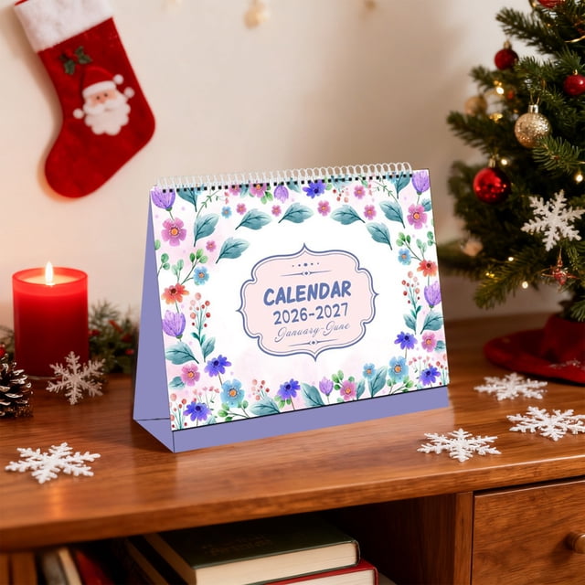 PLPPYFS Desk Calendar 2026-2027 - Standing Flip Desktop Calendar 2026 ...
