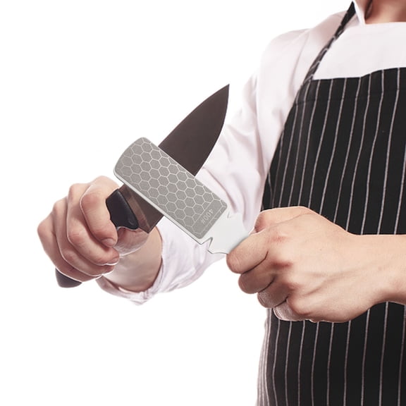 PLPPYFS Diamond Sharpening Stone, Handheld Double-Sided Diamond Sharpener Honeycomb Surface Knife Sharpener Plate Whetstone for Kitchen Outdoor Garden (Fine/Coarse Grinding)