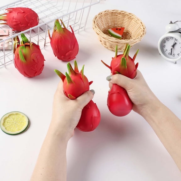 PLPPYFS Dragon Fruit, Mango Squishies,Stress Relief Soft Simulation Dragon Fruit, Mango Squeeze Fruit Toys, Novelty Fidget Sensory Food Fun Stretchy Hand Toys, Gifts for Teens Adults