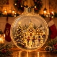 thumbnail image 1 of PLPPYFS Glowing Christmas Diorama Ornament, Light‑Up Mini Holiday Scene 3.54In, Christmas Hanging Diorama Ornament with Warm LED Light, Festive Keepsake for Tree, Mantel & Christmas Party Decor, 1 of 6