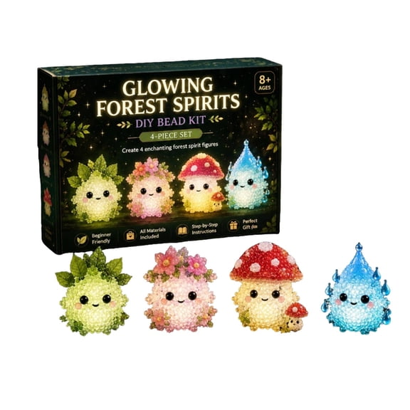PLPPYFS Halloween 3D Beaded Forest Spirits DIY Kit, Cute Forest Spirits Bead Craft Set, Beginner Friendly Halloween Beading Set with Beads Wire Needle Instruction, Handmade Forest Spirits Making Kit