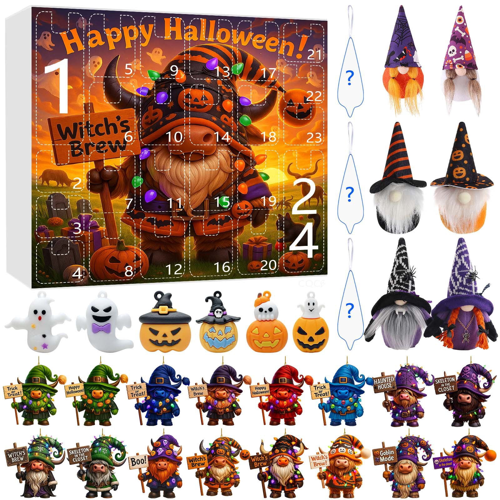 PLPPYFS Halloween Advent Calendar 2025 for Kids, 24 Days Countdown ...