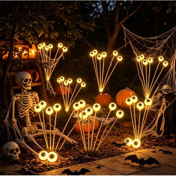 PLPPYFS Halloween Decorations Outdoor Solar Lights, Halloween Solar Pathway Lights, LEDs Solar Outdoor Garden Stake Lights, Waterproof Pathway Light for Halloween Party Home Yard Patio Decor, 1 Pack