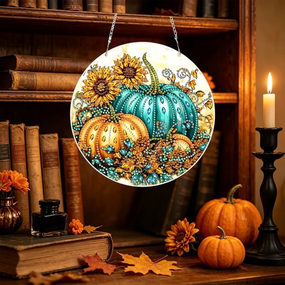 PLPPYFS Halloween Diamond Art Hanging Kits for Adults, Ghost Diamond Art Suncatchers, 5D DIY Acrylic Single Sided Diamond Art Window Pendant, Home Garden Wall Hanging Kits Hanging Ornament