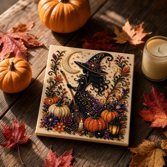 PLPPYFS Halloween Ghost Pearl Art DIY Kit, Spooky Cute 3D Pearl Diamond Embroidery Crafts Kits for Adults, DIY Halloween Fall Home Decor Wall Art, Beginner DIY Seasonal Party Gift