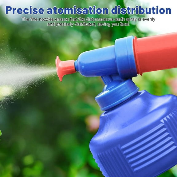 PLPPYFS Hand Pump Diatomaceous Earth Powder Sprayer, Large Capacity Powder Atomizer, Portable Manual Dust Dispenser for Garden Plants, Livestock Coop, Lime Powder Sprayer