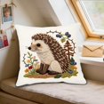 thumbnail image 1 of PLPPYFS Hedgehog Embroidery Decorative Pillow Protectors with Zipper Plush Throw Pillow Cover Farmhouse Lumbar Pillows Cover Outdoor Cushion Case for Couch Sofa Bed Living Room Home Decor 18"x18", 1 of 6