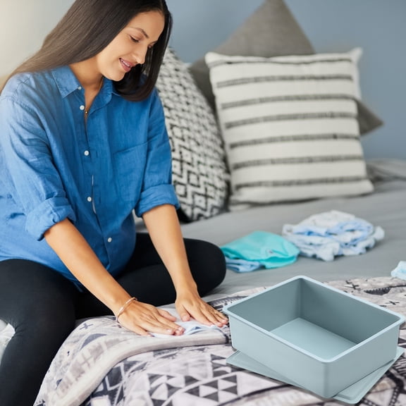 PLPPYFS Home Underwear Storage Box Organizer with Lid, Drawer Divider Compartment for Bras, Panties, Closet Clothing Organizer with Transparent Multiple Sections Sturdy Closet Storage Divider