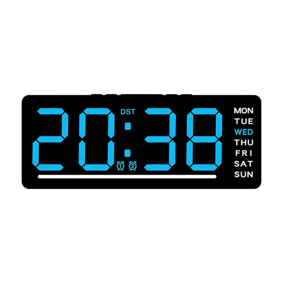 PLPPYFS Large Display Digital Alarm Clock for Bedrooms, Date Day of Week Calendar Desk Table Clocks for Living Room Office, Digital Clocks for Living Room with Temperature, Date & Time Display