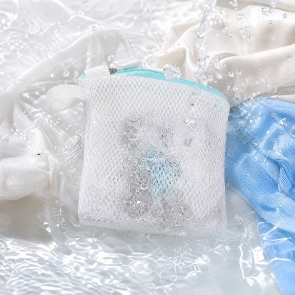 PLPPYFS Laundry Pod -Sticking Bag Reusable Laundry Mesh Bag with Zipper Mini Pods Dissolution Protection Pacs Secure Holder for Detergent Pods Scent Beads Washer Safe Delicates