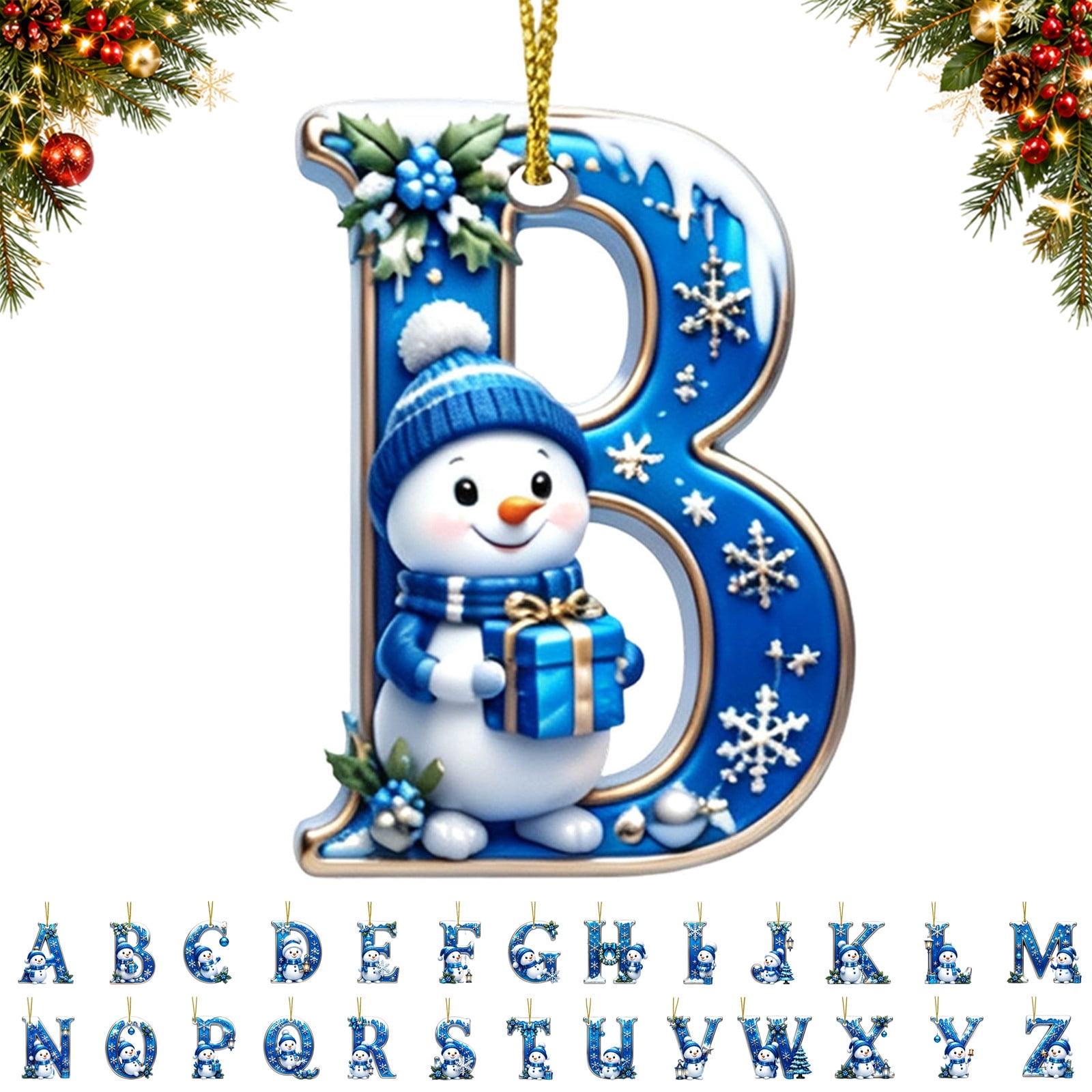PLPPYFS Letter Ornaments for Christmas Tree Decoration, Christmas ...
