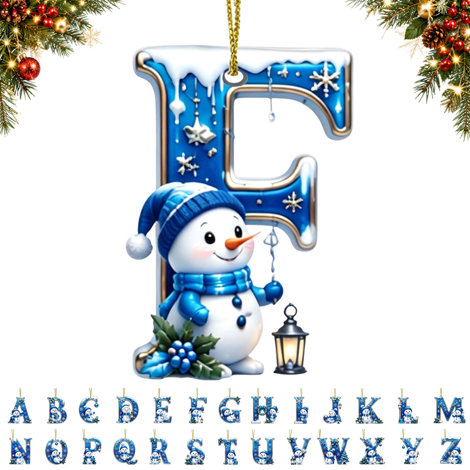 PLPPYFS Letter Ornaments for Christmas Tree Decoration, Christmas ...