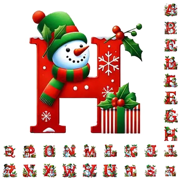 PLPPYFS Letter Ornaments for Christmas Tree Decoration - Personalized Hanging Pendant Xmas Alphabet for Christmas Initial Ornament 2026, DIY Craft Ornaments, Christmas Gifts for Family Friends