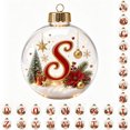 thumbnail image 1 of PLPPYFS Light Up Christmas Ornament, Christmas Holiday Letter Acrylic Ball with Warm LED, Mini Holiday Christmas Tree Hanging Decoration with Letter Scene Lighted for Window Xmas, 1 of 7