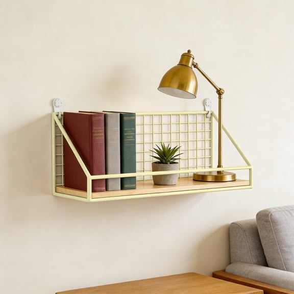 PLPPYFS Non Perforated Wall Shelves For Storage Hanging Baskets Bedroom Wall Partitions Wall Mounted Shelves, Wall Hanging Baskets, for Kitchen Coffee Bar Office Room Garage Storage Organization