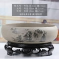 thumbnail image 1 of PLPPYFS Plants Flower Bowl, Water Lily Pot, Chinese Style Ceramic Lotus Planter, Round Ceramic Hydroponic with Plastic Base, Classic Pottery Container for Indoor Plant Storage Decorative Home Office, 1 of 2