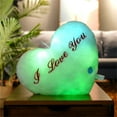 thumbnail image 1 of PLPPYFS Plush Pillow Heart Shape Cushion Fluffy Throw Pillows Decorative Back Cushions, Creative Twinkle Heart Shaped Plush Pillow, LED Night Light Glowing Cushions Toys, for Friends Valentine's Day, 1 of 7