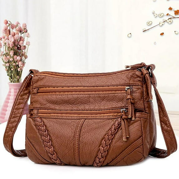 PLPPYFS Purses for Women Soft PU Leather Shoulder Bag Ladies Crossbody Purse and handbags Lightweight Pocket, Mom's Bag, Ladies' Multi Compartment Crossbody Bag, Large Capacity Soft Leather Bag