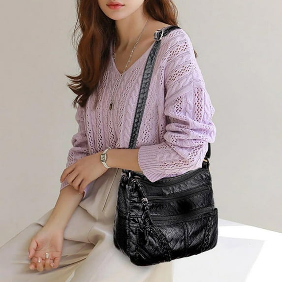 PLPPYFS Purses for Women Soft PU Leather Shoulder Bag Ladies Crossbody Purse and handbags Lightweight Pocket, Mom's Bag, Ladies' Multi Compartment Crossbody Bag, Large Capacity Soft Leather Bag
