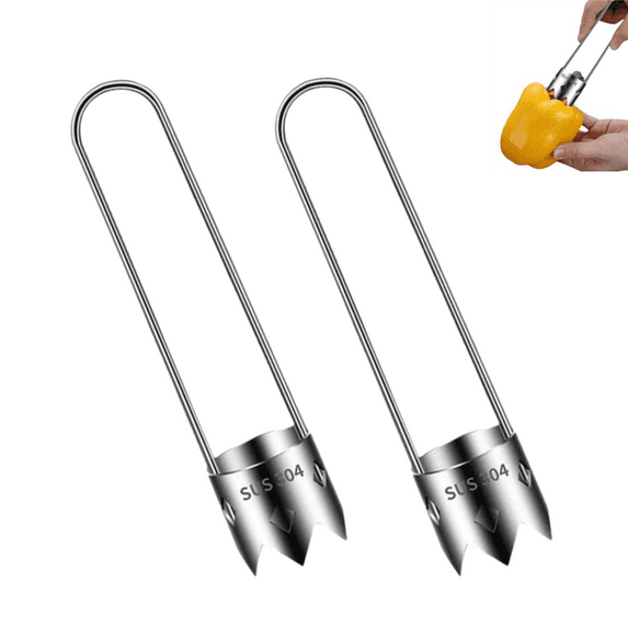 PLPPYFS Red Bell Pepper Seed Corer, 2025 Upgraded Stainless Steel Fruit and Vegetable Corer Tool with Ergonomic Handle, Quickly Bell Pepper Corer Tool for Vegetables Fruit Corer Kitchen Gadget