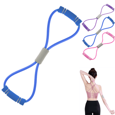 PLPPYFS Resistance Band, PLPPYFS Figure 8 Resistance Band with Handles, Stretch Fitness Strap for Full-Body Workouts, Strength Training, Flexibility, Exercise Elastic Rope for Home, Gym - Clearance