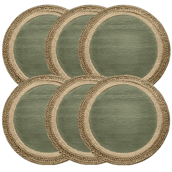 PLPPYFS Round Woven Placemats Set of 6 | Handmade Rattan Placemats for Holiday Wedding Home - Slip Heat Resistant Rattan Chargers for Dinner Plates, 15 inch