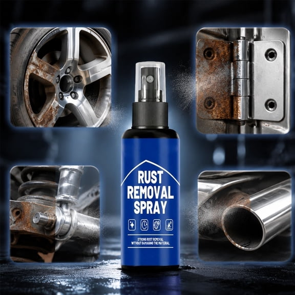 PLPPYFS Rust Remover Spray for Metal, Multipurpose Rust Stain Remover with Towel, 2026 New Upgrade Heavy Duty Metal Cleaner, Fast-Acting Iron Out Cleaner for Vehicles, Tools, Chains