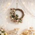 thumbnail image 1 of PLPPYFS Spring Wreath for Front Door, Grapevine Half Greenery Wreaths with Pink Peony Lavender Flowers & Eucalyptus Olive Leaves for Farmhouse Decor Porch Wall Indoor Outdoor Decoration(17.7 In), 1 of 6