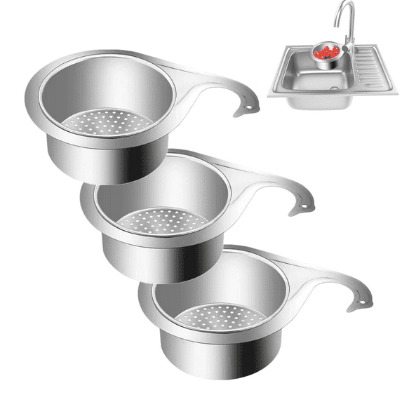 PLPPYFS Stainless Steel Swan Sink Strainer Basket, 2025 New Multifunctional Kitchen Draining Basket for Sinkt, Corner Sink Strainer Baskets for Kitchen Fruit Vegetable - Clearance Sale