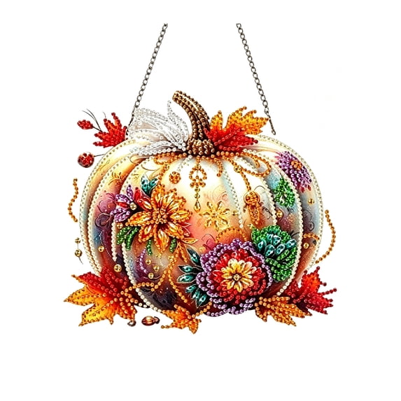 PLPPYFS Thanksgiving Hanging Diamond Art Kits for Adult, Fall Diamonds Art Hanging, Acrylic Diamonds Art Suncatcher Board, for Farmhouse Autumn Thanksgiving Party Home Decorations (No Assembly!!!)