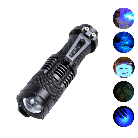 PLPPYFS UV Flashlight Rechargeable 365nm Black Light for Pet Urine Detection, USB Portable Blacklight Mini Powerful Woods Lamp LED Ultra Violet Flashlights UV for Resin Curing, Leak Detection, Travel