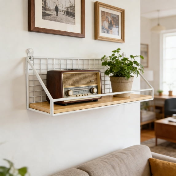 PLPPYFS Wall Hanging Baskets, Non Perforated Wall Shelves For Storage Hanging Baskets Bedroom Wall Partitions Wall Mounted Shelves for Kitchen Coffee Bar Office Room Garage Storage Organization