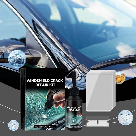 PLPPYFS Windshield Repair Kit - 2026 Upgrade Nano Glass Crack Repair Kit, Glass Repair Liquid for Cracks and Chips, Rock Chip Repair Kit for Fix Windows, Mirrors, All Crack Types (2 Pcs)