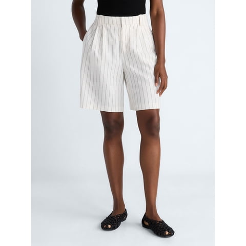 Women’s Pleated Bermuda Shorts, 9'' Inseam, Sizes 0-26W