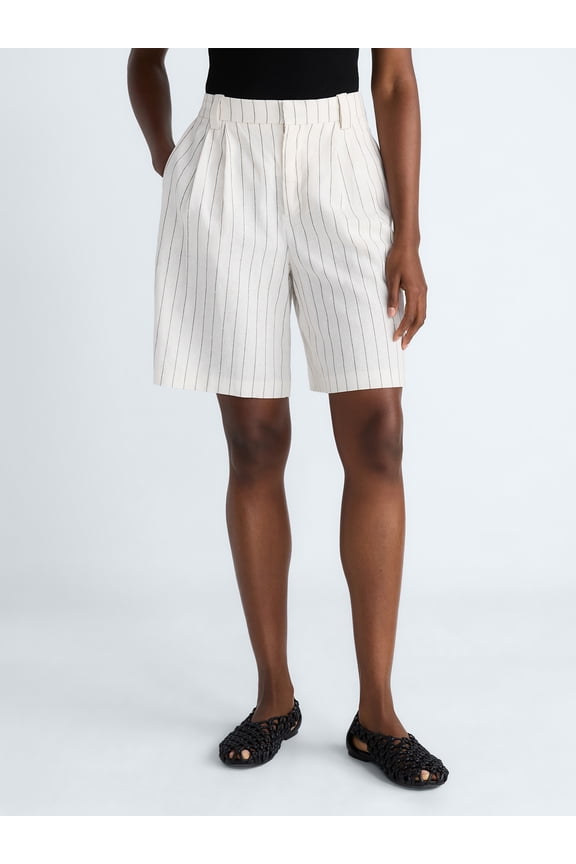 Women’s Pleated Bermuda Shorts, 9'' Inseam, Sizes 0-26W