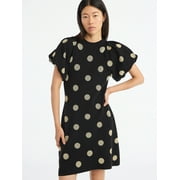 SCOOP Women's and Women's Plus Sweater Dress with Puff Sleeves, Sizes XS-4X