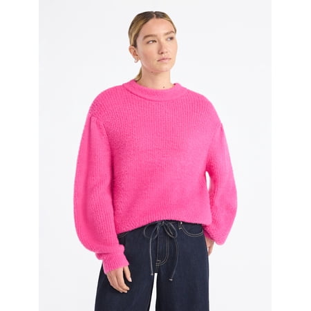 Scoop Women's and Women's Plus Oversized Sweater, Lightweight, Sizes XS-4X