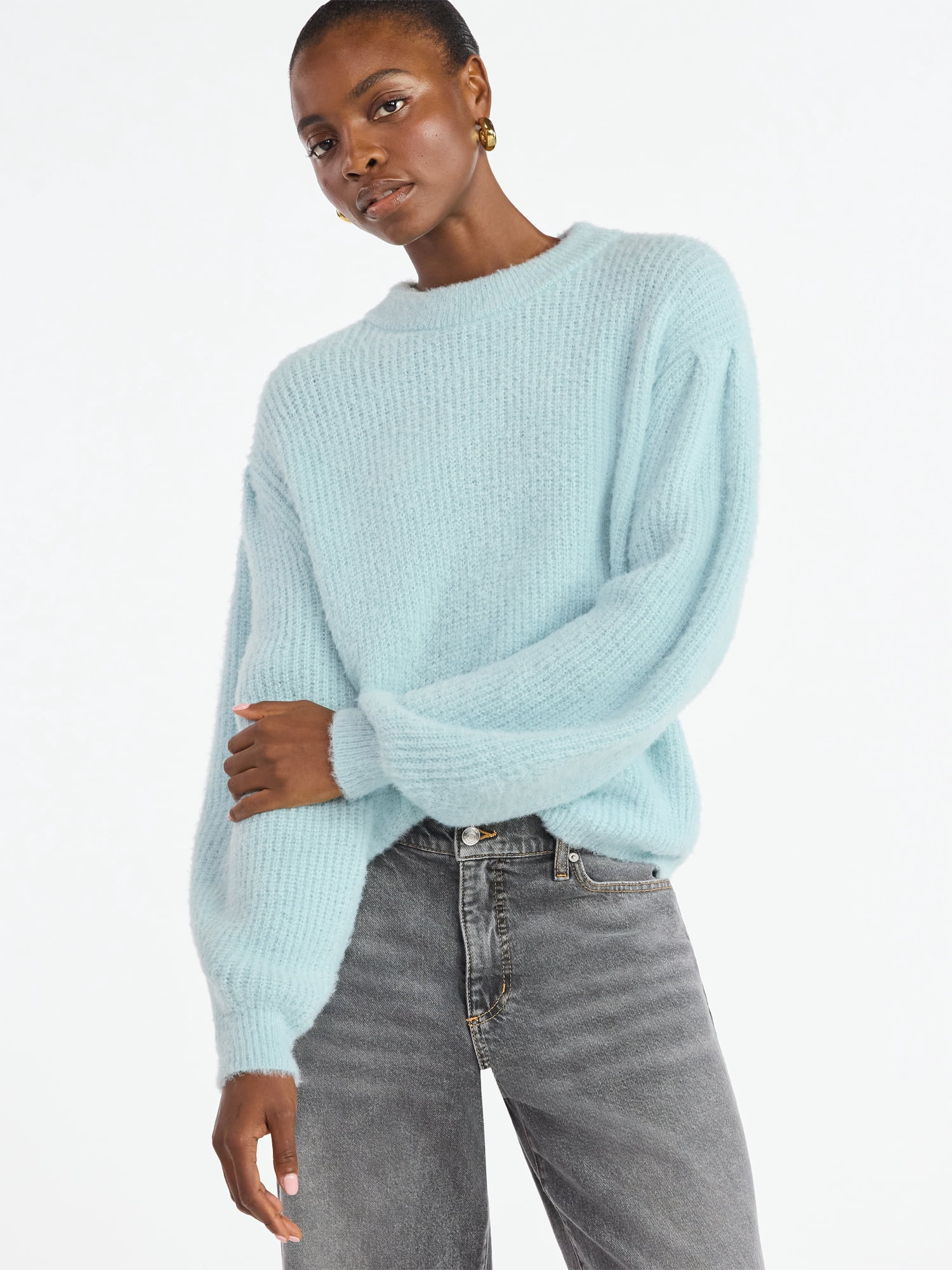 Scoop Women's and Women's Plus Oversized Sweater, Lightweight, Sizes XS-4X