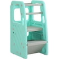 PLT01GN Children's Plastic Learning Step Stool with 3 Adjustable