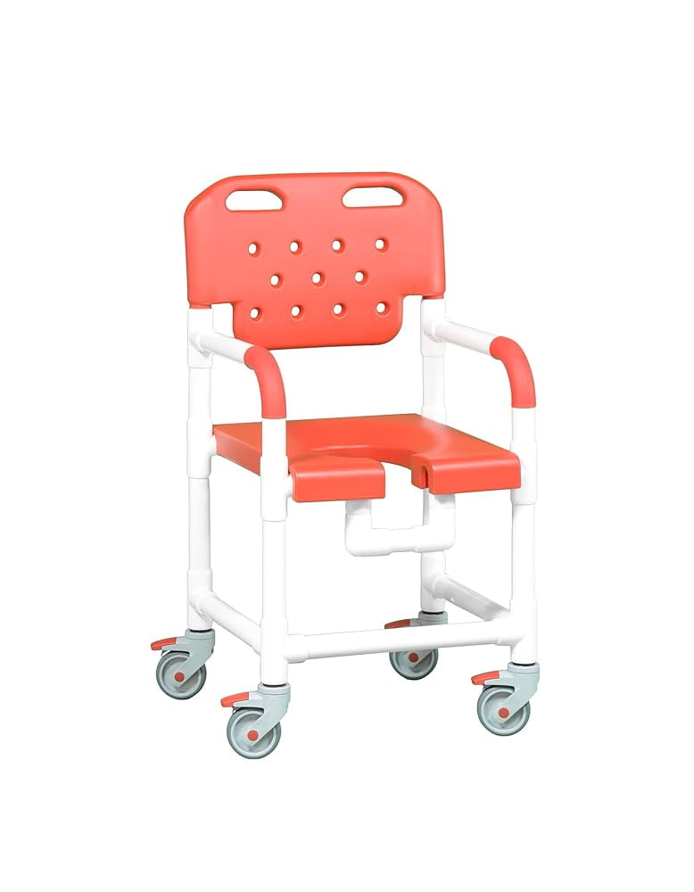 PLT817 Line Rolling Shower Chair Commode For Use Over Toilet And In The