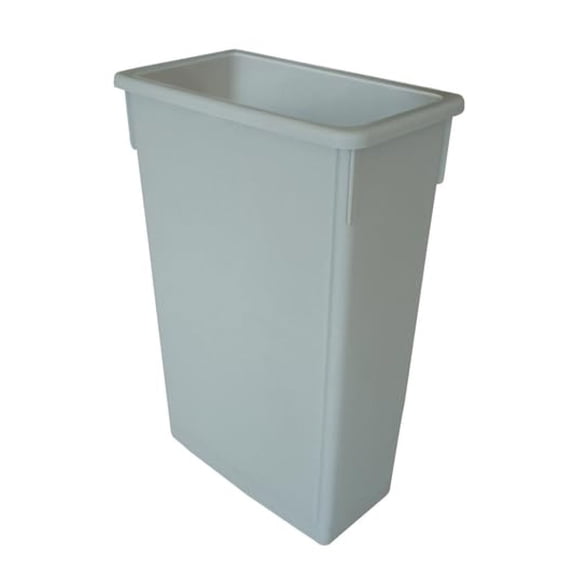 PLTC023G Trash Can, 23 Gallon, Rectangular, Flat Bottom, Durable, Plastic, Gray