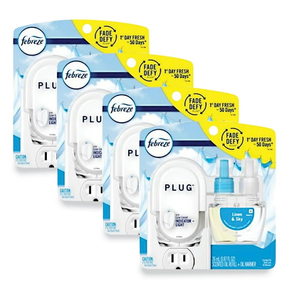PLUG Air Freshener Warmer Start Kit, 6.54 x 2.99 x 5.98, Clear/White, 4/Carton | Bundle of 2 Cartons