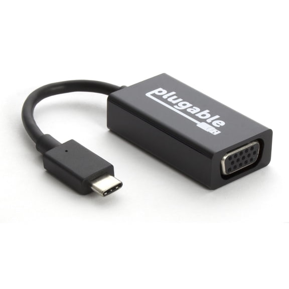 Plugable USB C to VGA Adapter Compatible with 2018 iPad Pro, 2018 MacBook Air, 2018 MacBook Pro, Surface Book 2, Thunderbolt 3 & More (Support for resultions up to 1920x1200 @ 60Hz)