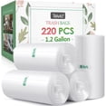 thumbnail image 1 of PLUHKN-1.2 Gallon 220 Counts Strong Trash Bags Garbage Bags, Bathroom Trash Can Bin Liners, Small Plastic Bags for home office kitchen, fit 5 Liter 5L, 1Gal, Clear, 1 of 4