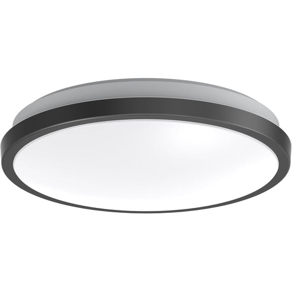 PLUHKN-10" Matte Black LED Ceiling Light Flush Mount Lighting Fixture Dimmable Daylight for Bathroom Kitchen Laundry Room Closet (4000K Natural Daylight, Matte Black)
