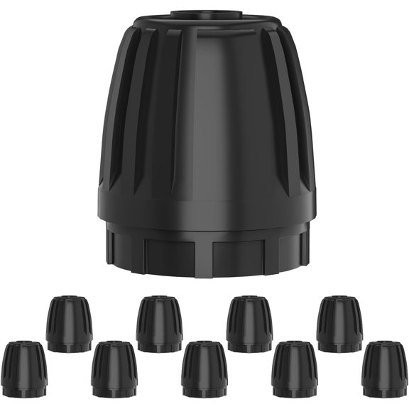 PLUHKN-10 Pack 1/2 Drip Irrigation End Cap Connectors, Barbed Lock End Plug Fittings for 1/2 Inch Tubing, Leak-Proof Closure for Garden Hose Drip Line Termination, Easy No-Leak Installation