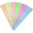thumbnail image 1 of PLUHKN-12 Inch Transparent Ruler Plastic Rulers, 24pcs Straight Clear Measuring Tools with Inches Centimeters Supplies for Classroom Home Office, 6 Colors, 1 of 3