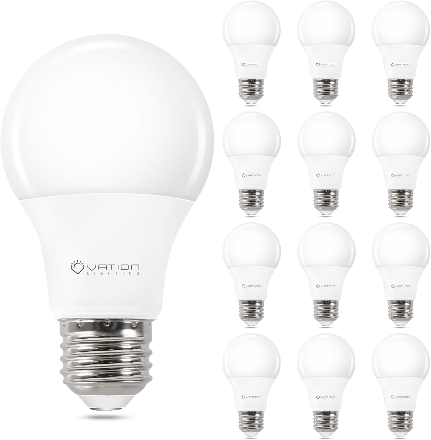 PLUHKN-12 Pack A19 LED Light Bulbs, 40 Watt Equivalent Daylight 5000K ...